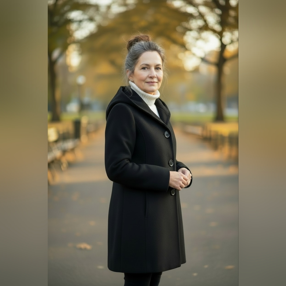 BROMLEY Brand  Stylish Women's Black Pea Coat